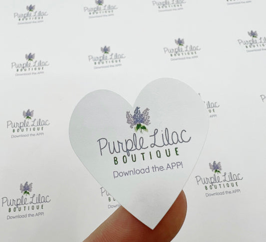 Heart Shaped Custom Logo Stickers - 1.5 inch